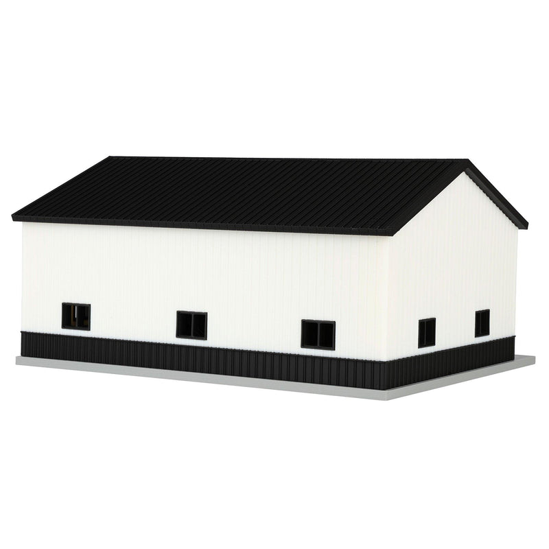 1/64 White & Black Machinery Shed with Black Roof by REVD Toys, 3D Printed