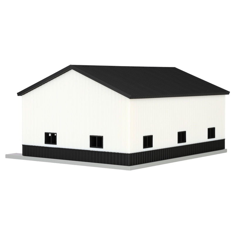 1/64 White & Black Machinery Shed with Black Roof by REVD Toys, 3D Printed