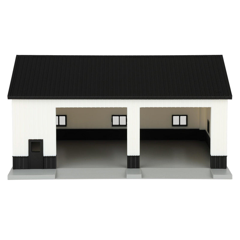 1/64 White & Black Machinery Shed with Black Roof by REVD Toys, 3D Printed