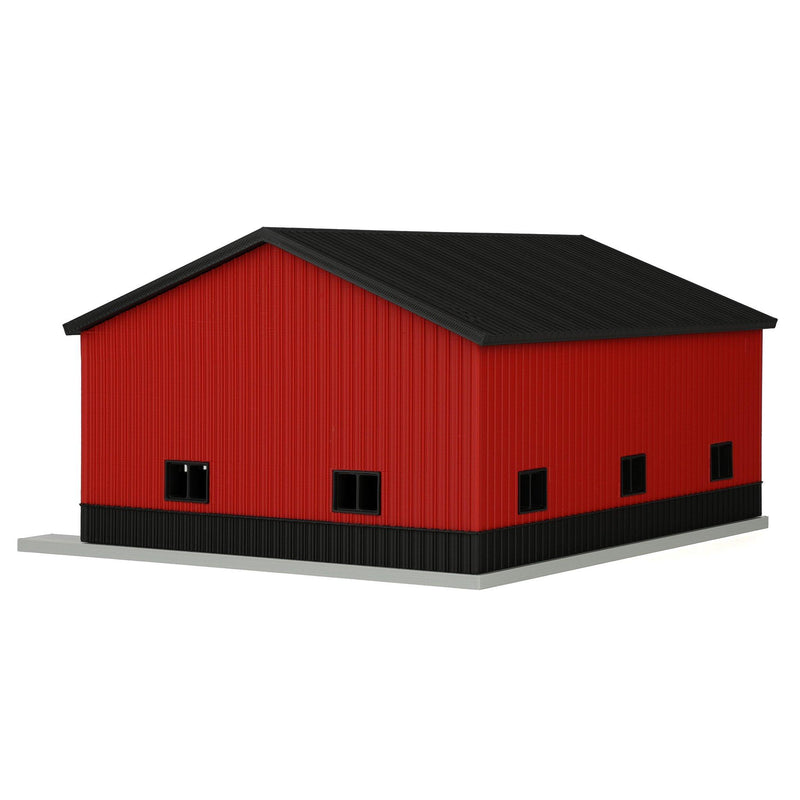 1/64 Maroon & Black Machinery Shed with Black Roof by REVD Toys, 3D Printed