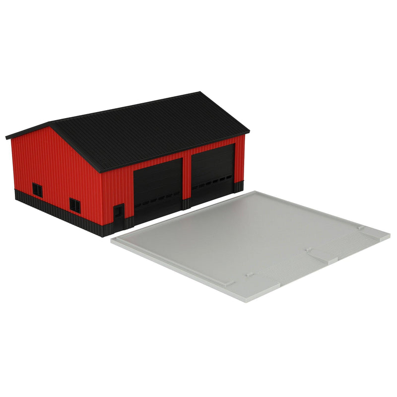 1/64 Maroon & Black Machinery Shed with Black Roof by REVD Toys, 3D Printed