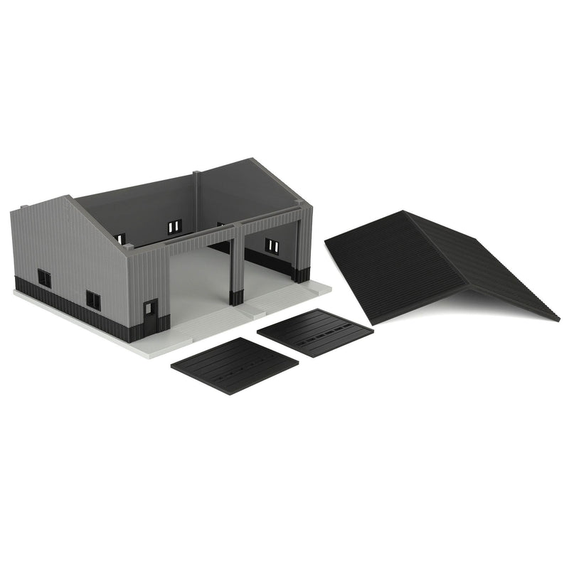 1/64 Charcoal & Black Machinery Shed with Black Roof by REVD Toys, 3D Printed