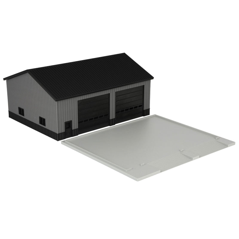 1/64 Charcoal & Black Machinery Shed with Black Roof by REVD Toys, 3D Printed
