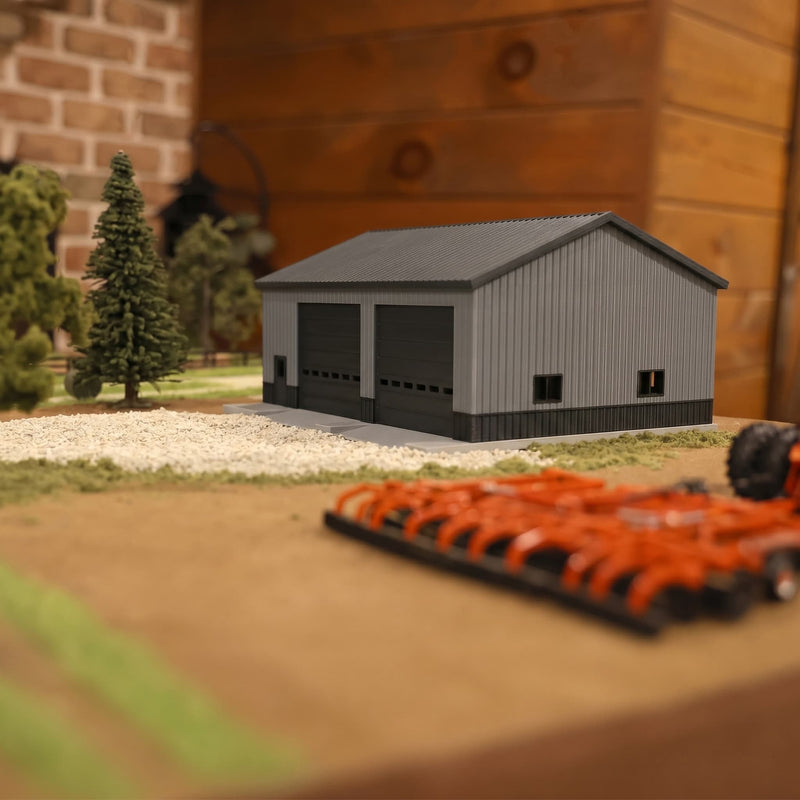 1/64 Charcoal & Black Machinery Shed with Black Roof by REVD Toys, 3D Printed