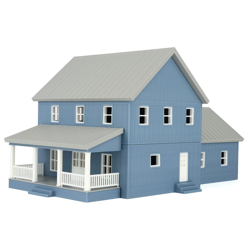 1/64 Slate Blue & White Modern Farmhouse by REVD Toys, 3D Printed