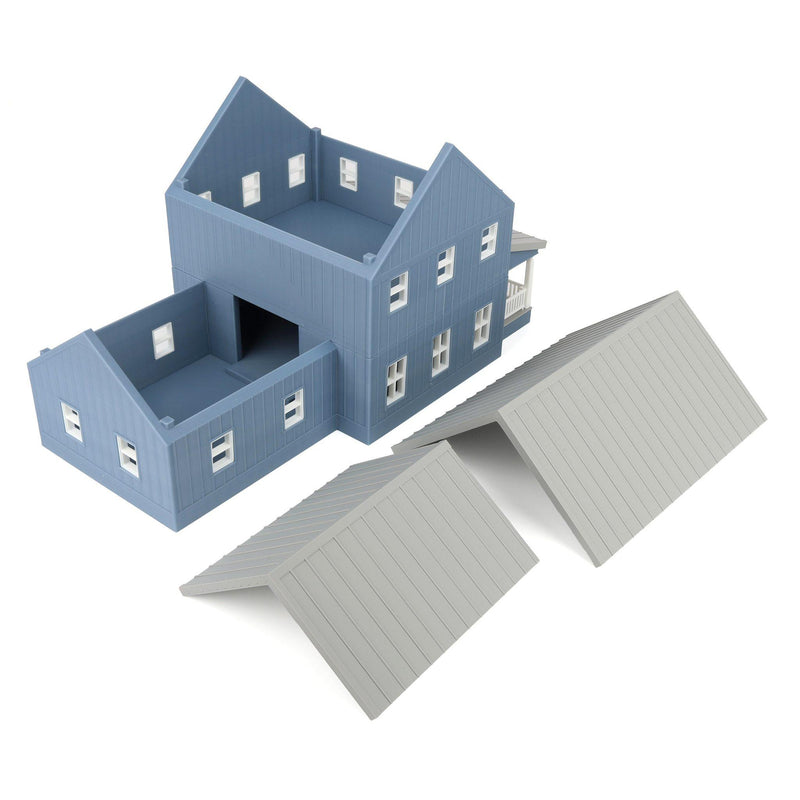 1/64 Slate Blue & White Modern Farmhouse by REVD Toys, 3D Printed