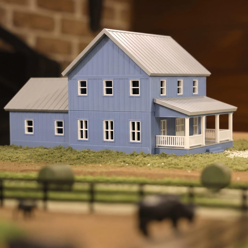 1/64 Slate Blue & White Modern Farmhouse by REVD Toys, 3D Printed