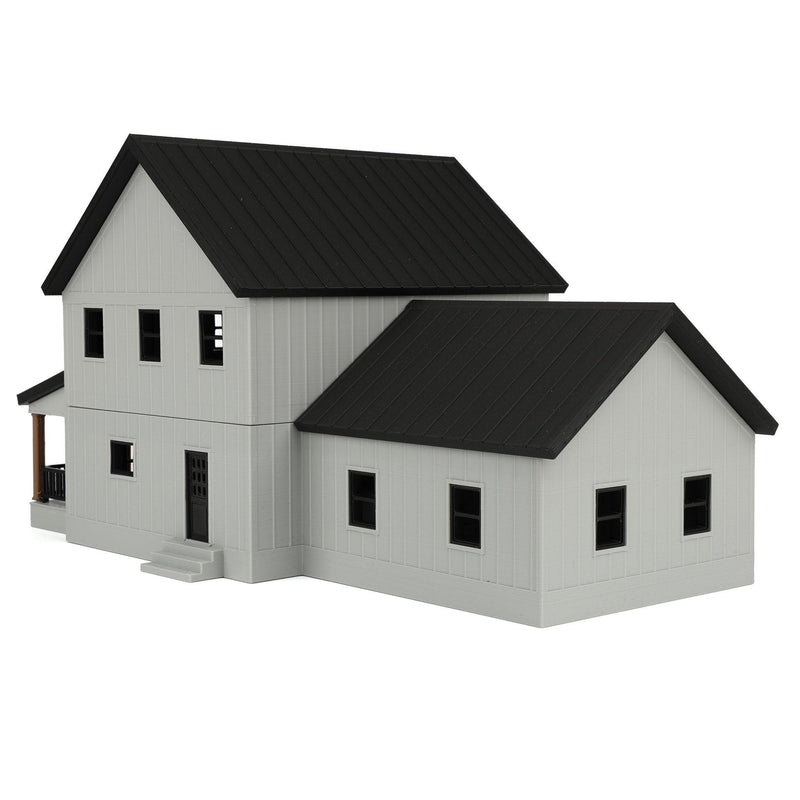 1/64 Light Gray & Black Modern Farmhouse by REVD Toys, 3D Printed