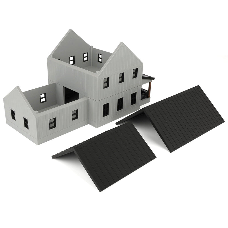 1/64 Light Gray & Black Modern Farmhouse by REVD Toys, 3D Printed