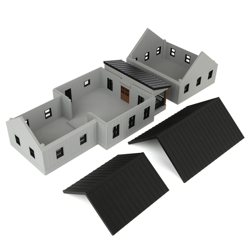 1/64 Light Gray & Black Modern Farmhouse by REVD Toys, 3D Printed
