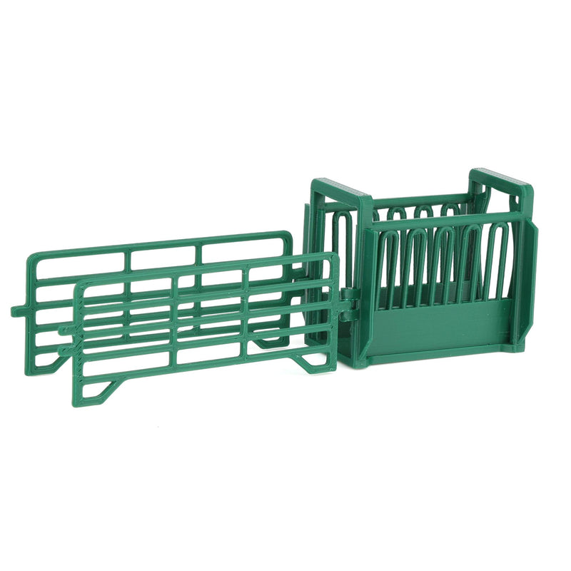 1/64 Green Cattle Squeeze Chute with Corral Panels by REVD Toys, 3D Printed