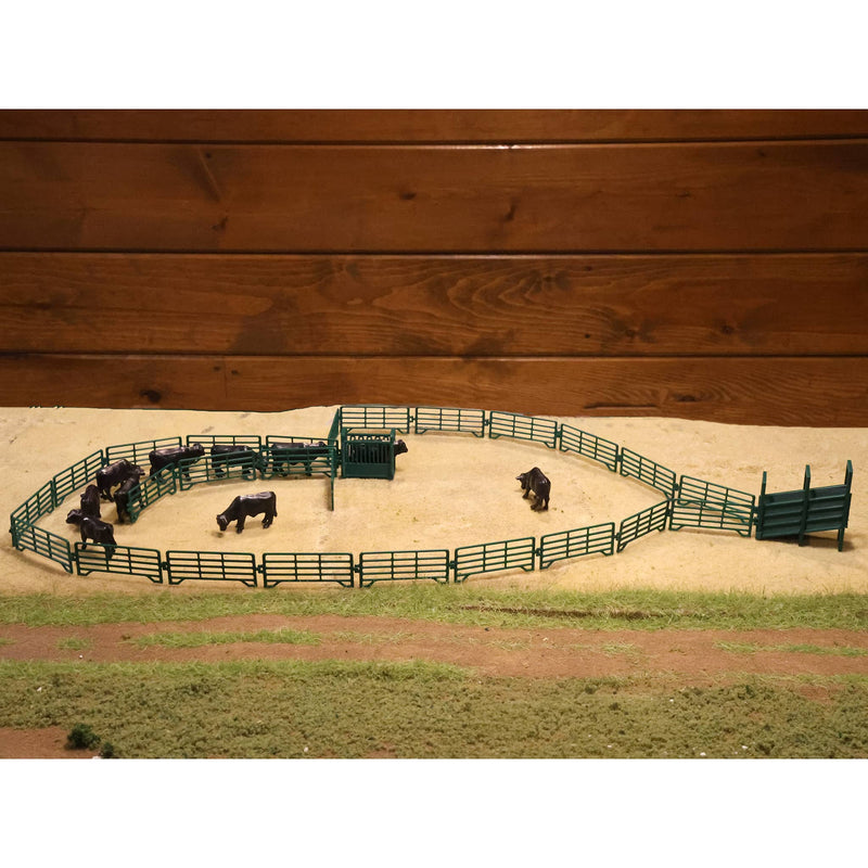 1/64 Green Cattle Squeeze Chute with Corral Panels by REVD Toys, 3D Printed