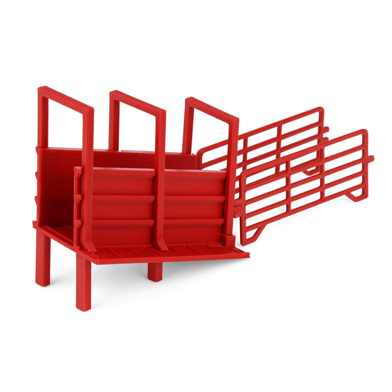 1/64 Red Cattle Loading Ramp with Corral Panels by REVD Toys, 3D Printed