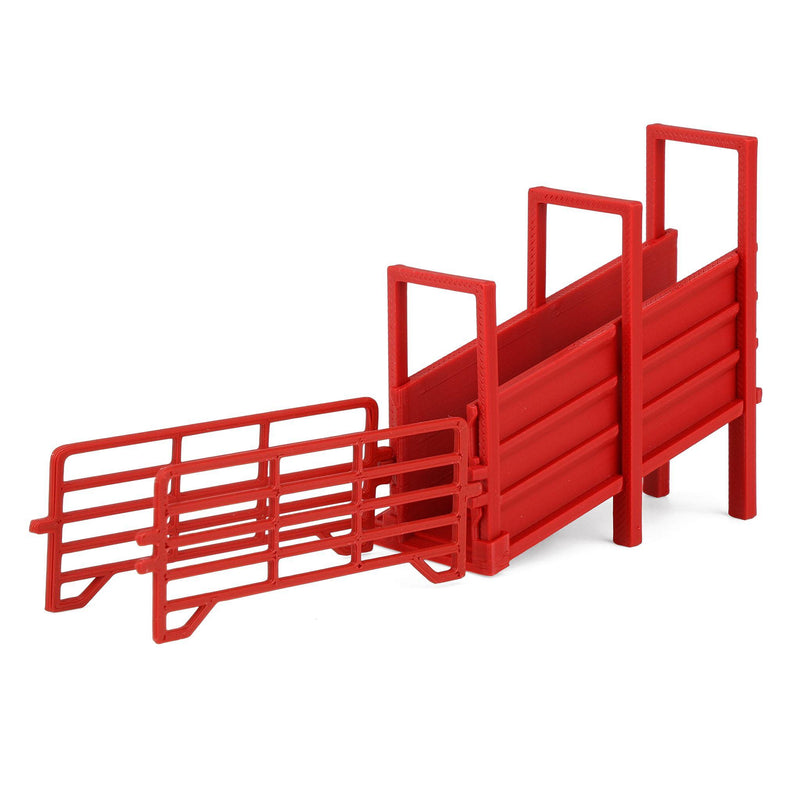 1/64 Red Cattle Loading Ramp with Corral Panels by REVD Toys, 3D Printed