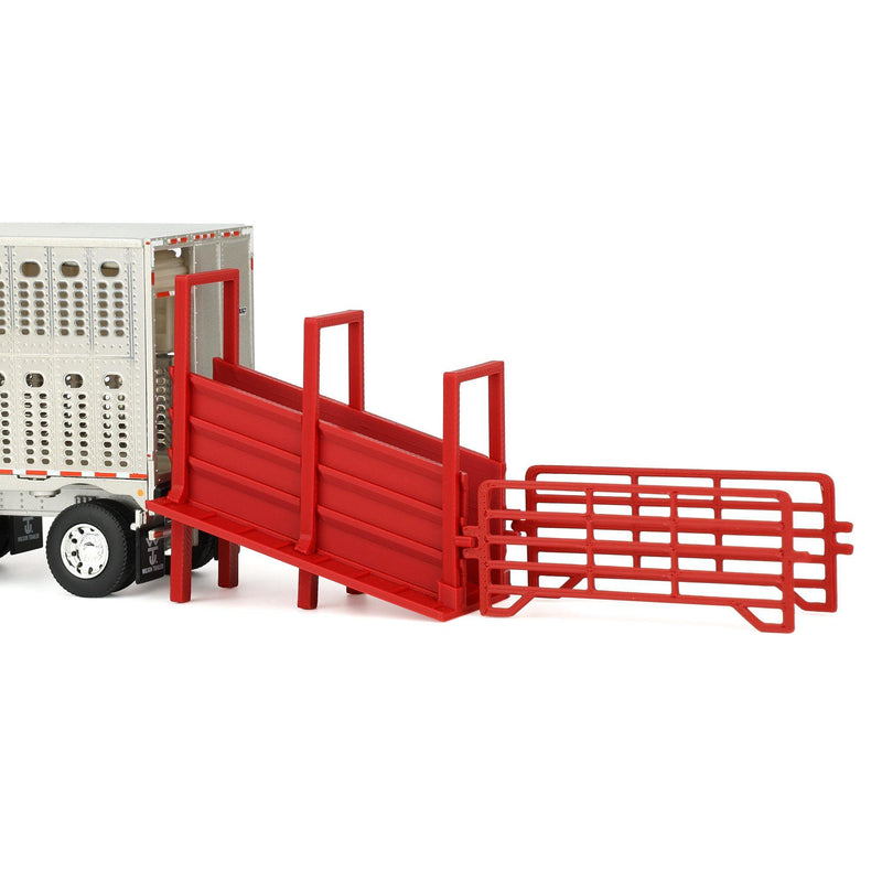 1/64 Red Cattle Loading Ramp with Corral Panels by REVD Toys, 3D Printed