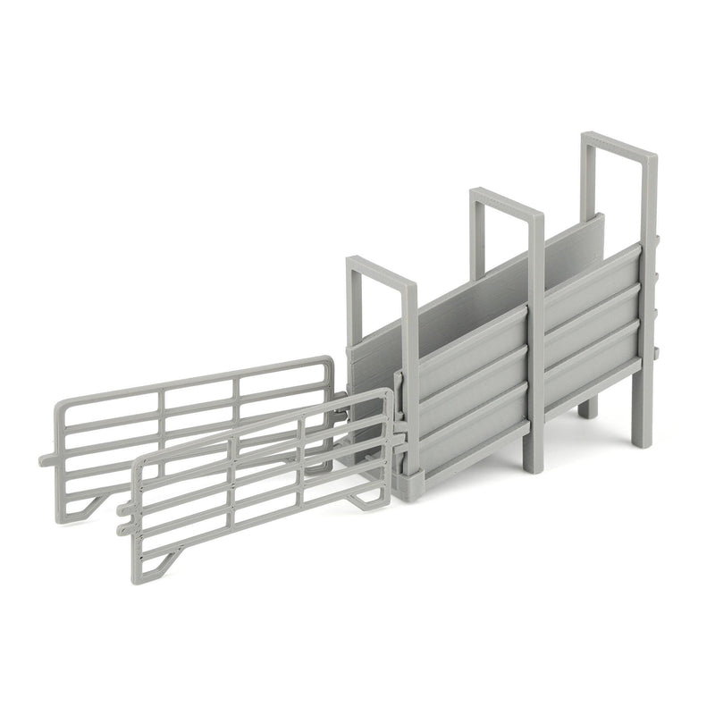 1/64 Gray Cattle Loading Ramp with Corral Panels by REVD Toys, 3D Printed