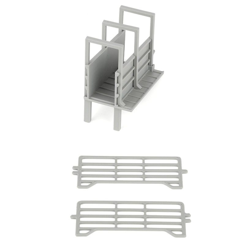 1/64 Gray Cattle Loading Ramp with Corral Panels by REVD Toys, 3D Printed