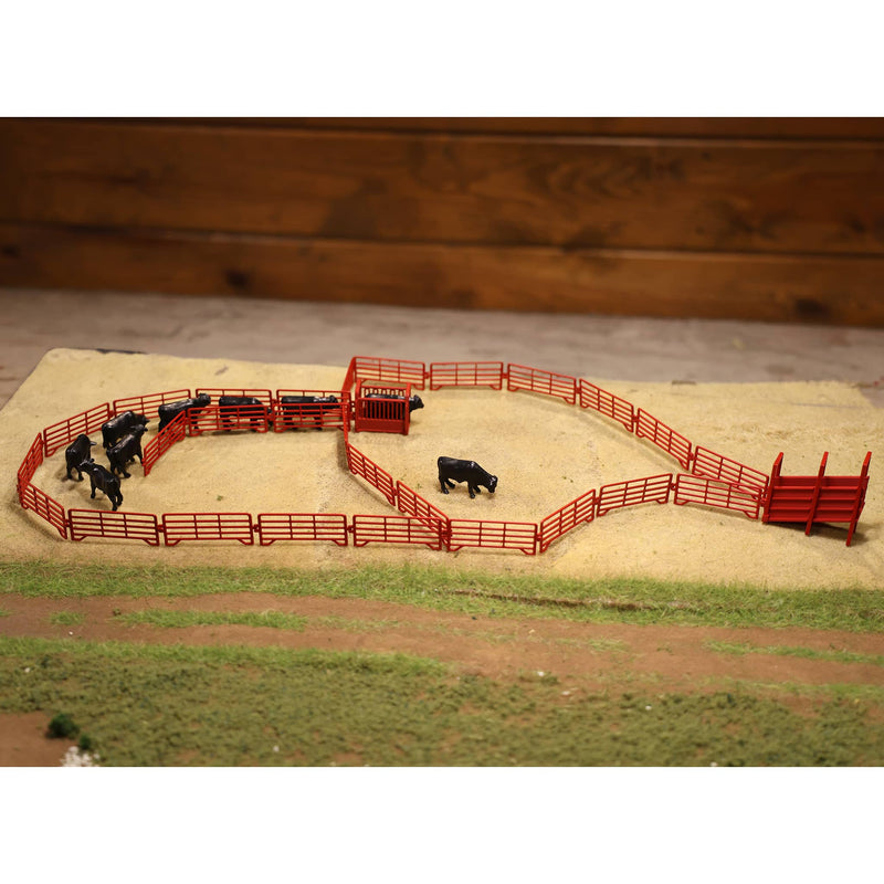 1/64 Red Cattle Corral Panel 6-Pack by REVD Toys, 3D Printed