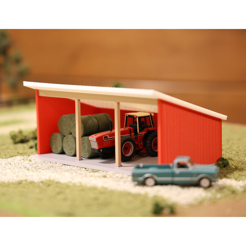 1/64 Open-Sided 20ft x 40ft Three Bay Machinery Shed by REVD Toys, 3D Printed