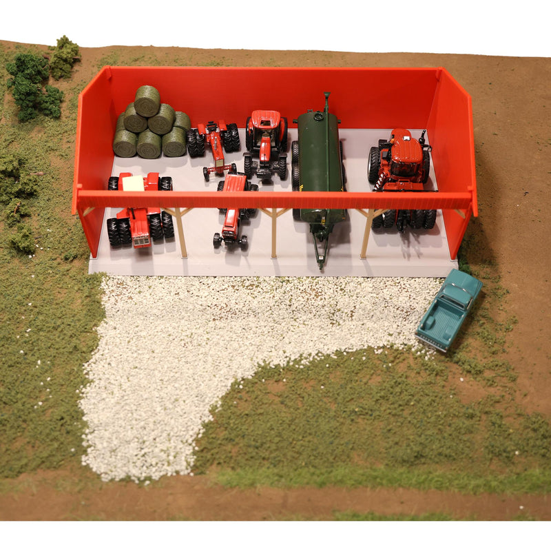 1/64 Open-Sided 40ft x 70ft Four Bay Machinery Shed by REVD Toys, 3D Printed