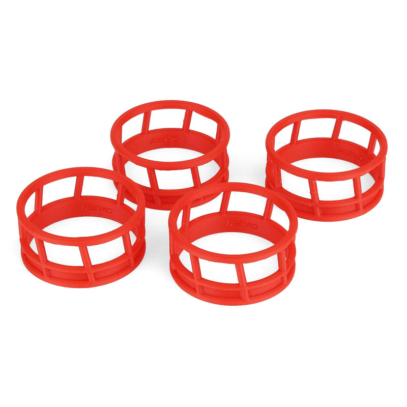 1/64 Red Round Bale Hay Feeder 4-Pack by REVD Toys, 3D Printed