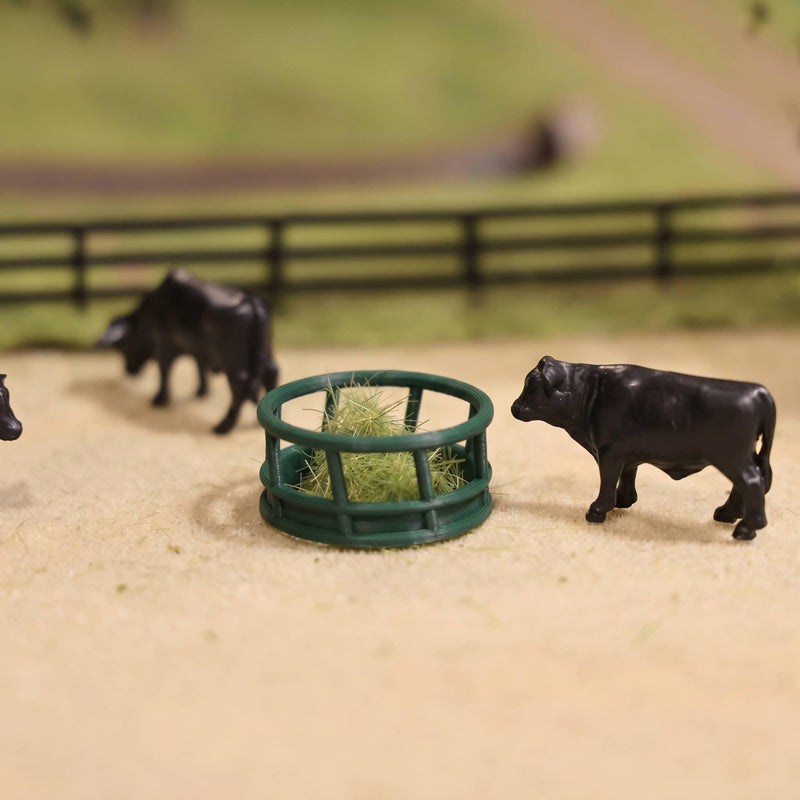 1/64 Green Round Bale Hay Feeder 2-Pack by REVD Toys, 3D Printed