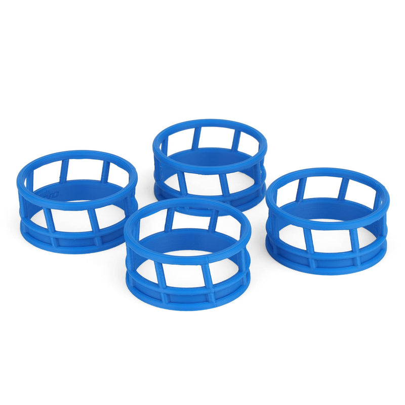 1/64 Blue Round Bale Hay Feeder 4-Pack by REVD Toys, 3D Printed
