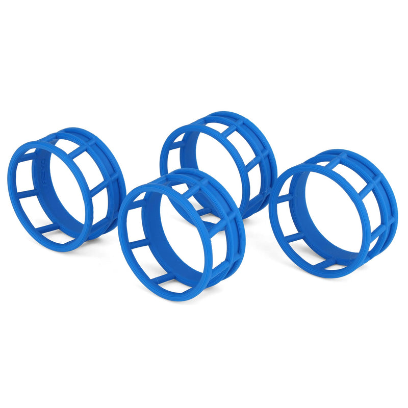 1/64 Blue Round Bale Hay Feeder 4-Pack by REVD Toys, 3D Printed