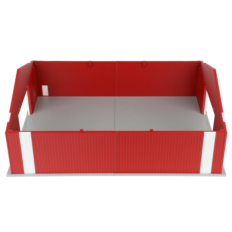 1/64 Large Implement Shed with Vertical Trim in Dark Red & White by REVD Toys, 3D Printed