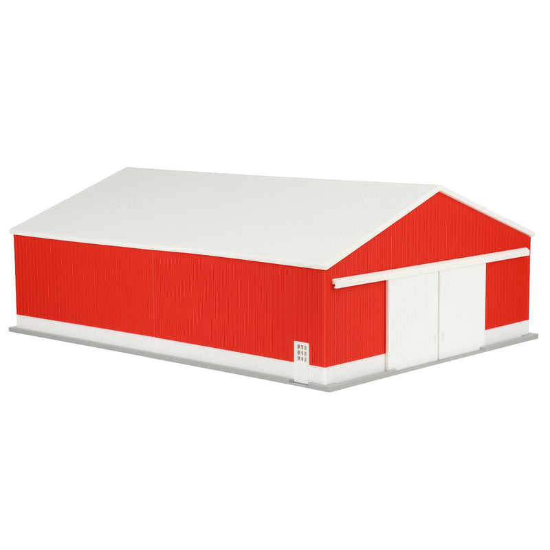 1/64 Large Implement Shed with Wainscoting in Red & White by REVD Toys, 3D Printed