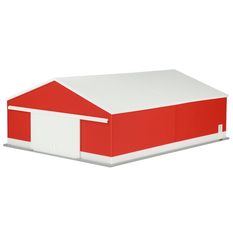 1/64 Large Implement Shed with Wainscoting in Red & White by REVD Toys, 3D Printed