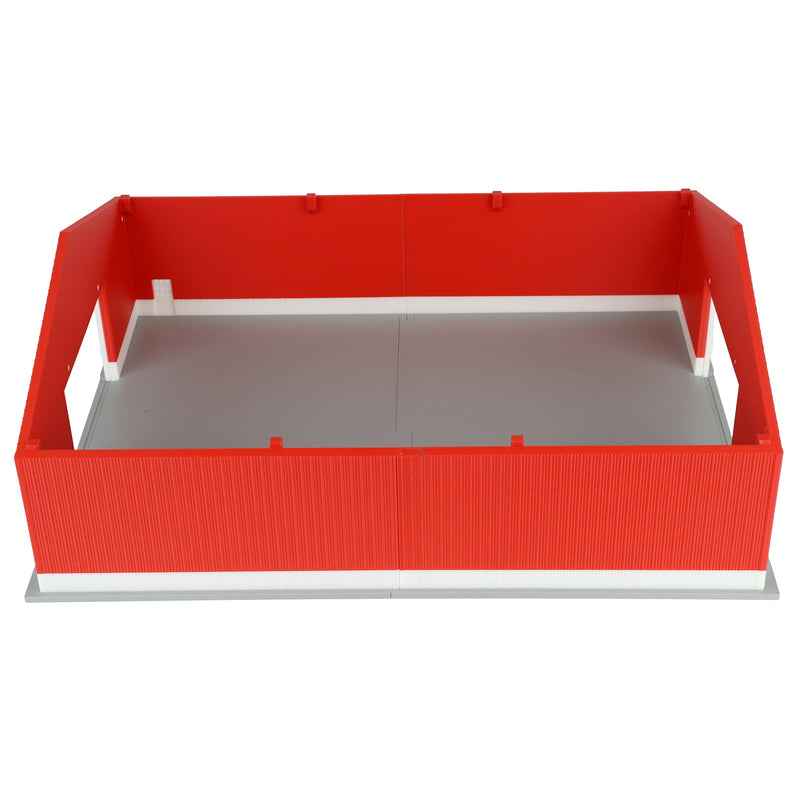 1/64 Large Implement Shed with Wainscoting in Red & White by REVD Toys, 3D Printed