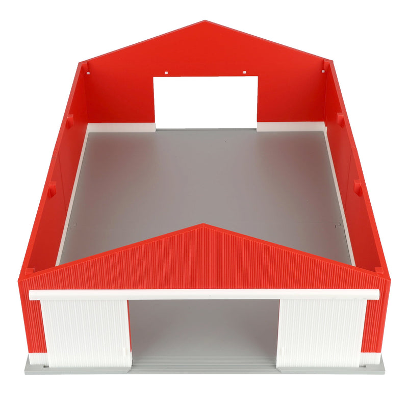 1/64 Large Implement Shed with Wainscoting in Red & White by REVD Toys, 3D Printed