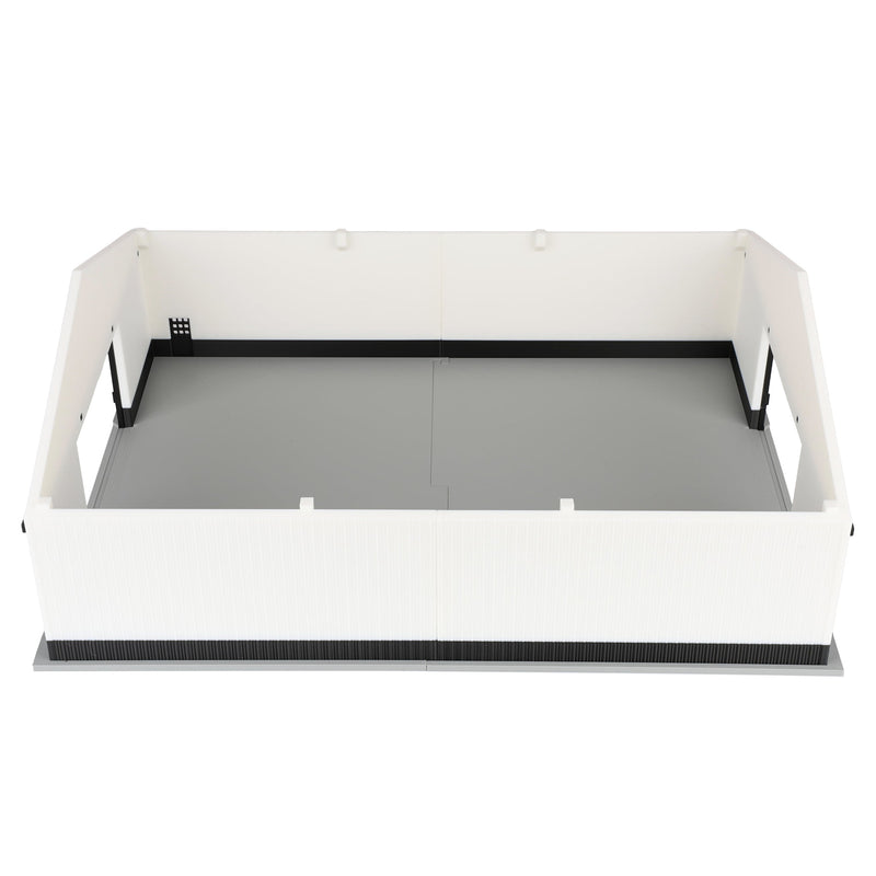 1/64 Large Implement Shed with Wainscoting in Black & White by REVD Toys, 3D Printed