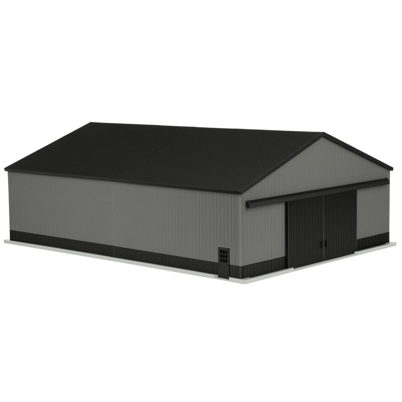 1/64 Large Implement Shed with Wainscoting in Black & Charcoal by REVD Toys, 3D Printed