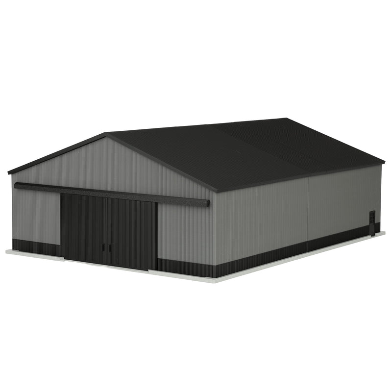 1/64 Large Implement Shed with Wainscoting in Black & Charcoal by REVD Toys, 3D Printed