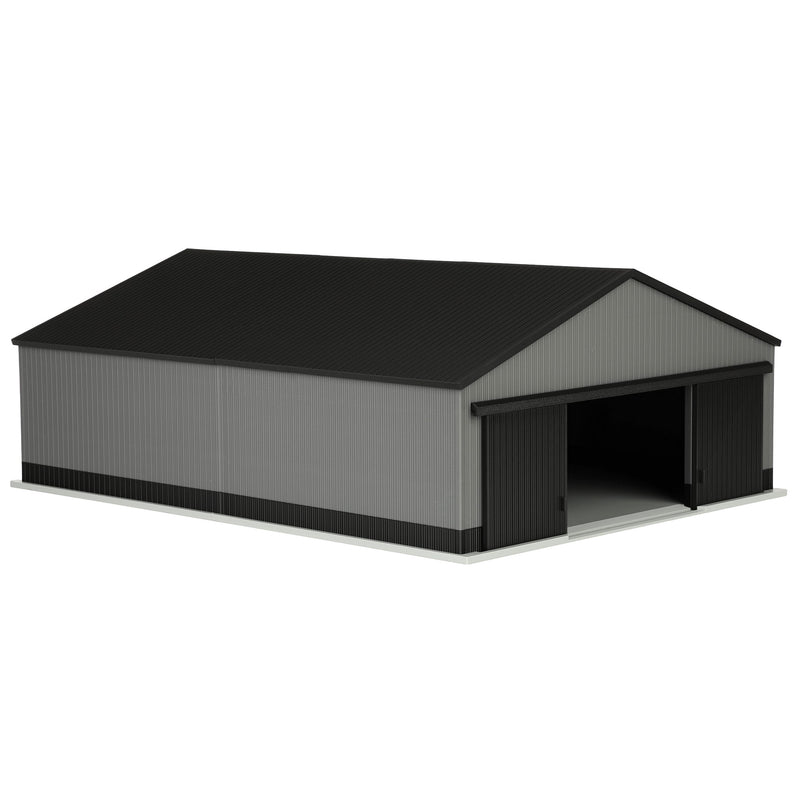 1/64 Large Implement Shed with Wainscoting in Black & Charcoal by REVD Toys, 3D Printed