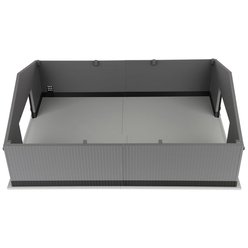 1/64 Large Implement Shed with Wainscoting in Black & Charcoal by REVD Toys, 3D Printed
