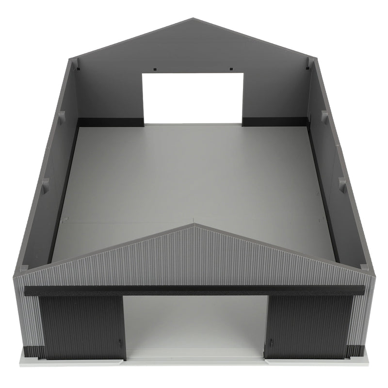1/64 Large Implement Shed with Wainscoting in Black & Charcoal by REVD Toys, 3D Printed