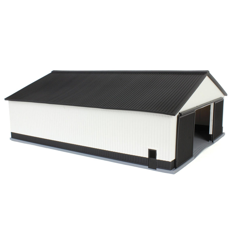 (B&D) 1/64 "The Professional" Black/White 60ft x 80ft Machine & Farm Shed, 3D Printed - Damaged Item