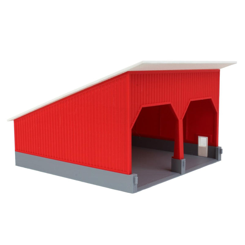 (B&D) 1/64 The Double Bay 40ft x 40ft Cattle Shed, Red/White, 3D Printed - Damaged Item