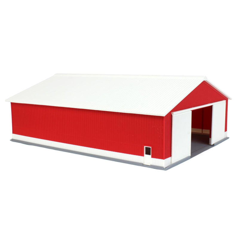 (B&D) 1/64 "The Professional" Red/White 60ft x 80ft Machine & Farm Shed, 3D Printed - Damaged Item