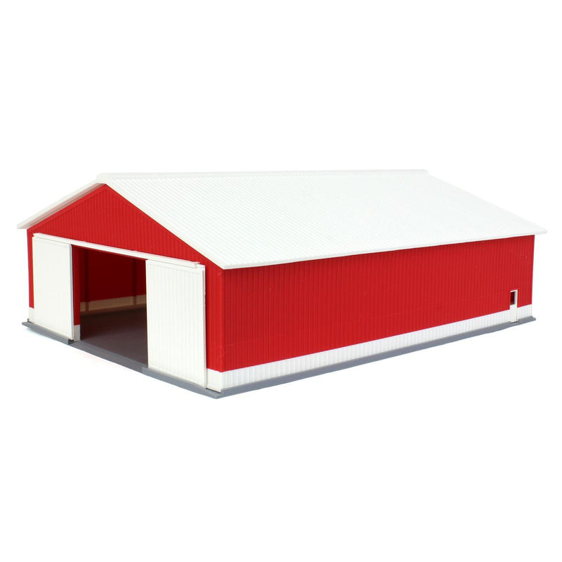 (B&D) 1/64 "The Professional" Red/White 60ft x 80ft Machine & Farm Shed, 3D Printed - Damaged Item