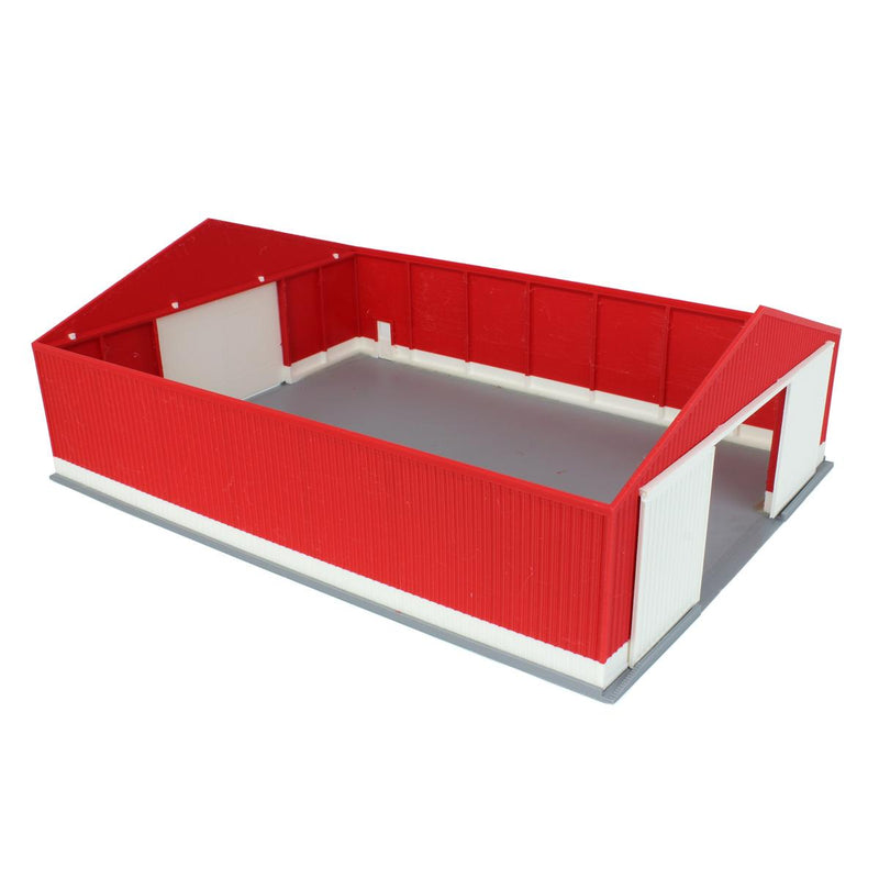 (B&D) 1/64 "The Professional" Red/White 60ft x 80ft Machine & Farm Shed, 3D Printed - Damaged Item