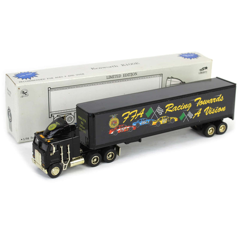 1/64 Kenworth K100E Semi Truck with Box Trailer Coin Bank, Iowa FFA 1996 - 1997