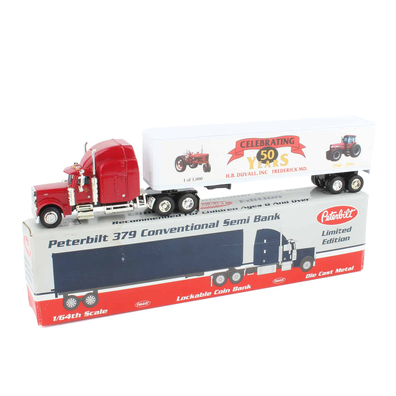 1/64 Peterbilt 379 Semi Truck Bank, H.B. Duvall CASE Dealership LE /1000 by SpecCast