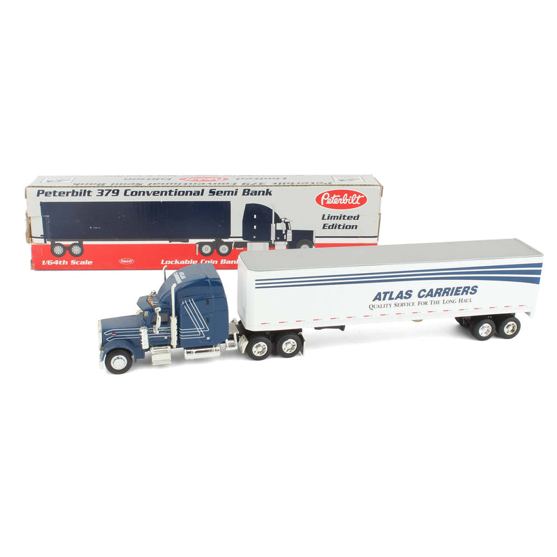 1/64 Atlas Carriers Peterbilt 379 Semi Truck & Trailer Diecast Bank by SpecCast