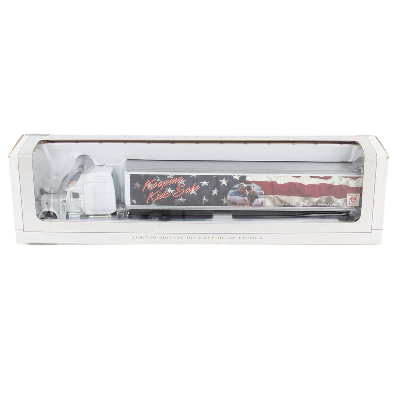 1/64 Farm Safety 4 Just Kids Peterbilt 379 Semi Truck & Patriotic American Flag Trailer by SpecCast
