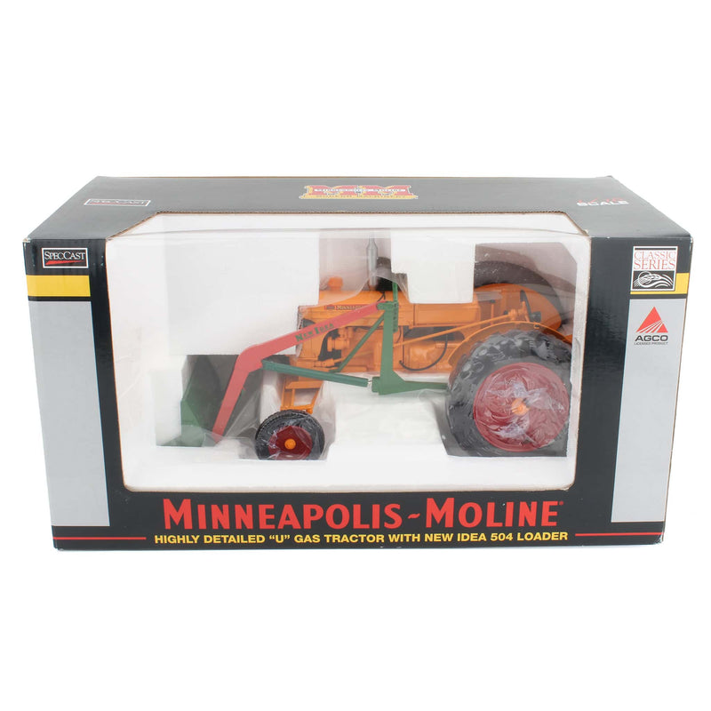 1/16 Minneapolis Moline U Gas Tractor with Wide Front & New Idea 504 Loader by SpecCast