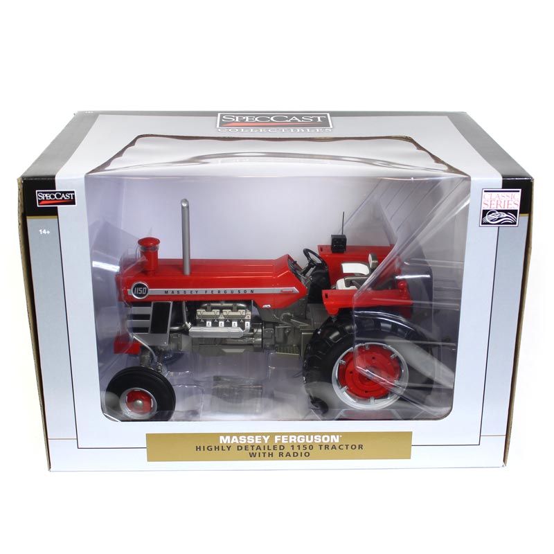 1/16 Massey Ferguson 1150 Wide Front Tractor with Weights, Radio and Straight Pipe by SpecCast